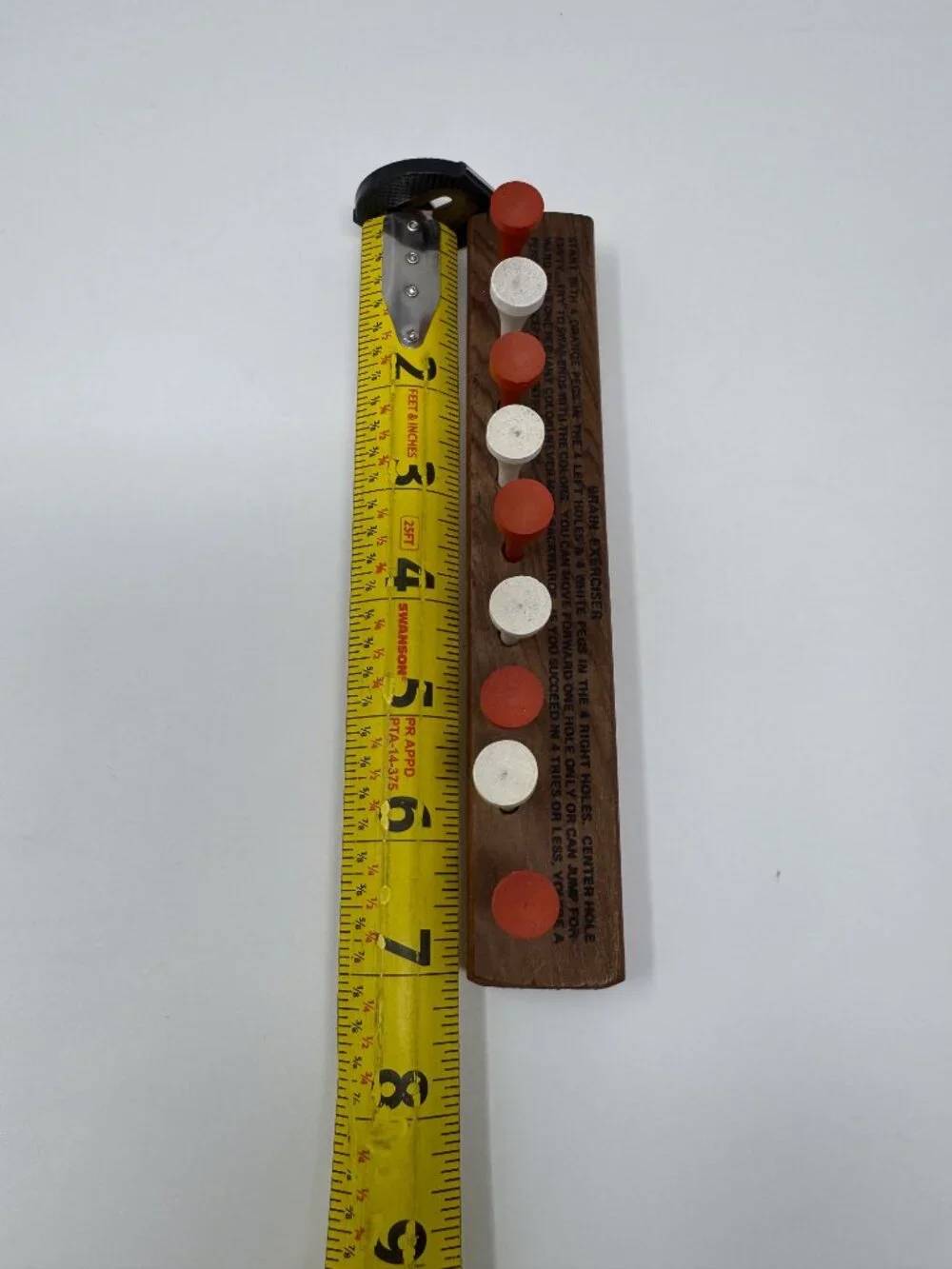 Vintage Wooden Peg Solitaire Puzzle Brain Teaser Game